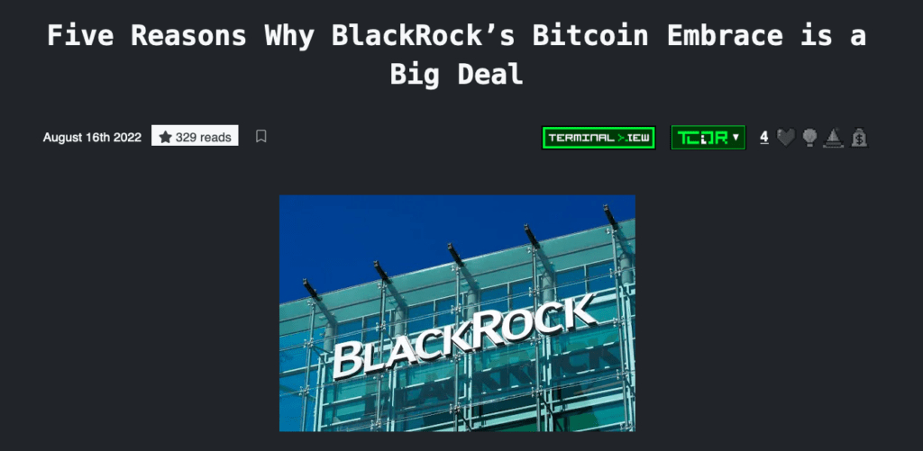 Five Reasons Why BlackRock’s Bitcoin Embrace is a Big Deal